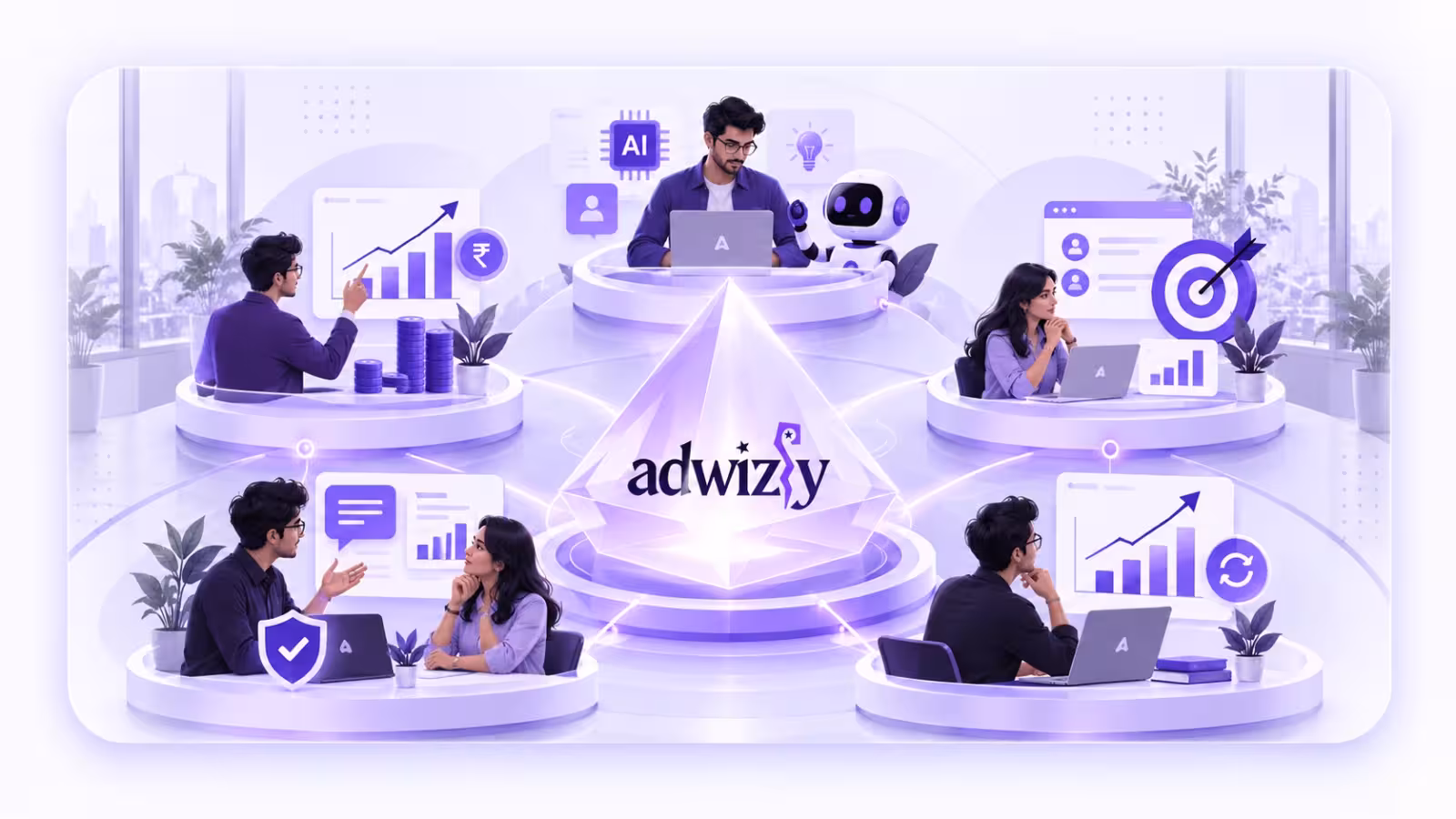 Adwizly team collaborating